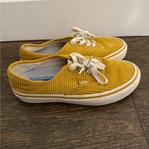Vans Yellow Corduroy Lace-Up Sneakers